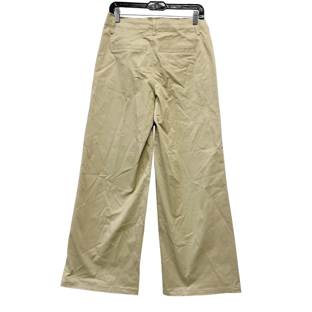 Wild Fable Women's Beige Khaki Wide Leg Raw Hem Waistband Pants Size XXS - Picture 3 of 7